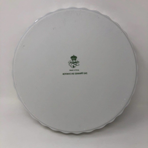 Pink Rose Pie Torte Tart Quiche Baking Dish Christineholm Plate Porcelain Fluted - Picture 5 of 7